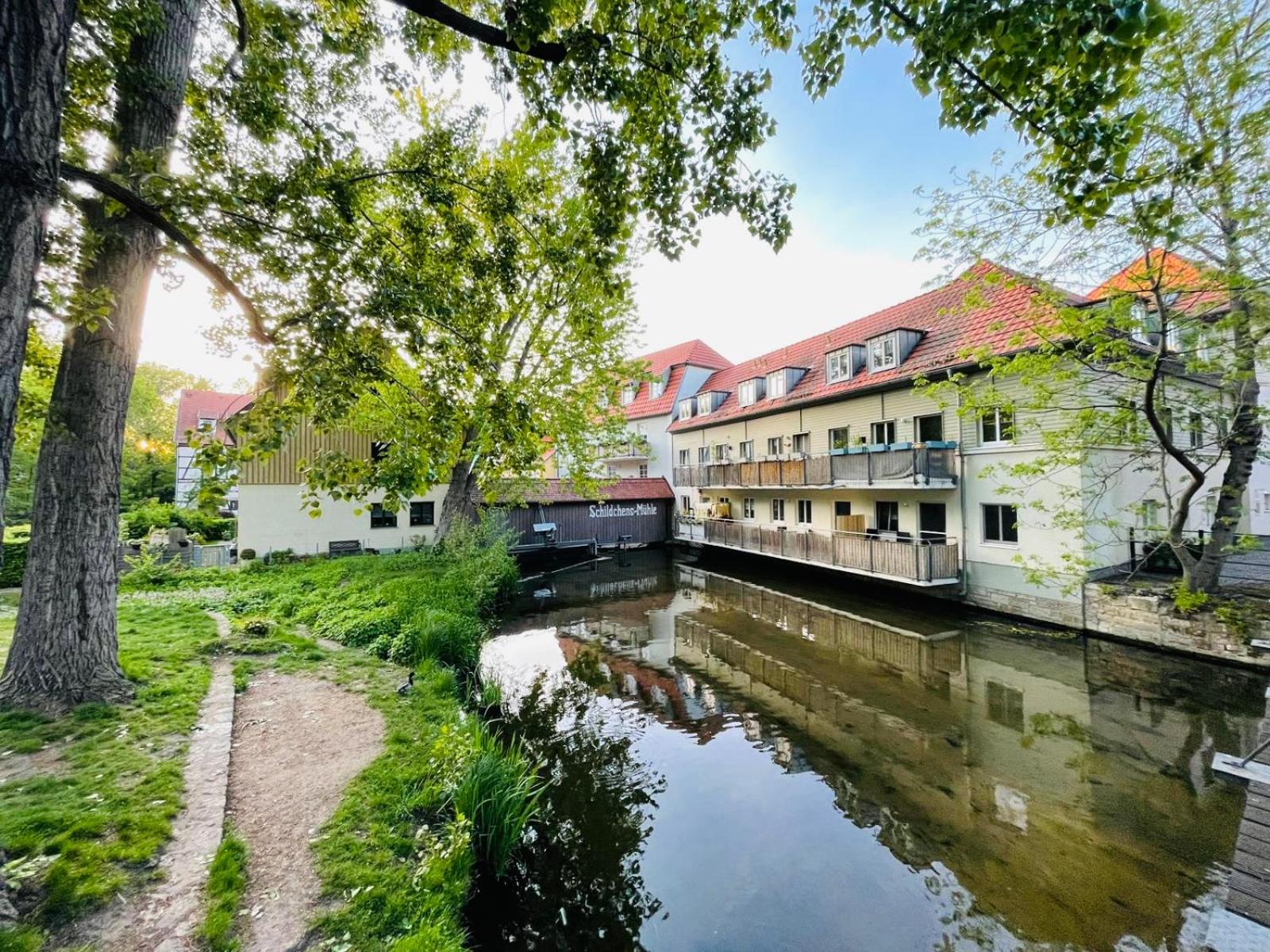 Ferienwohnung Schildblick Modernes Apartment Direkt In Der Altstadt Von Erfurt Nahe Der Kraemerbruecke - Beste Innenstadtlage المظهر الخارجي الصورة